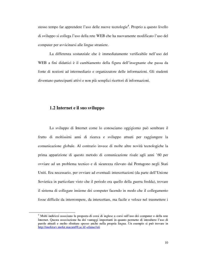 Anteprima della tesi: L'uso di Internet per l'apprendimento della lingua inglese, Pagina 8