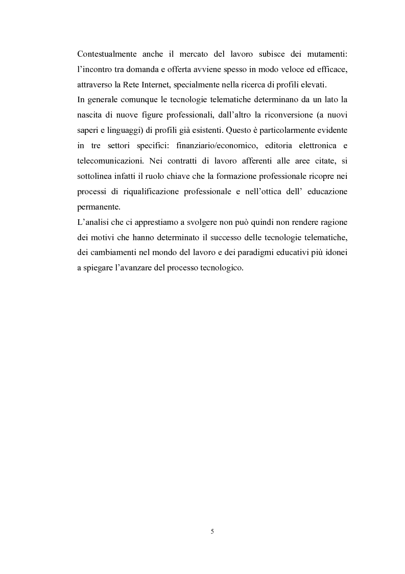 Anteprima della tesi: Tecnologie telematiche e riconversione professionale, Pagina 2