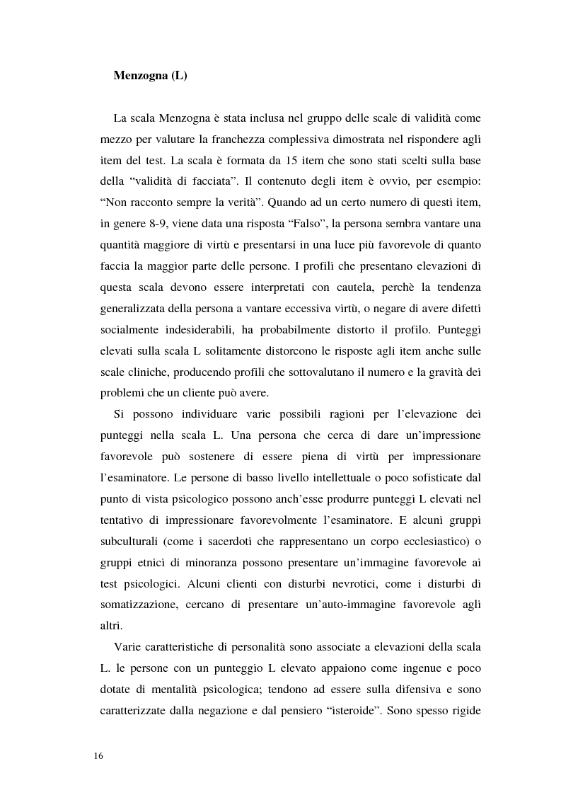 Anteprima della tesi: La validità del MMPI, MMPI-2 e MMPI-A rispetto ai disturbi classificati secondo il DSM-IV: una rassegna, Pagina 13