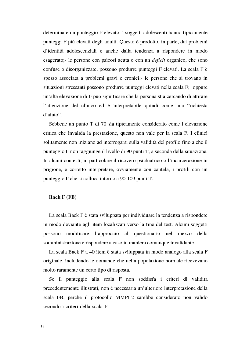Anteprima della tesi: La validità del MMPI, MMPI-2 e MMPI-A rispetto ai disturbi classificati secondo il DSM-IV: una rassegna, Pagina 15