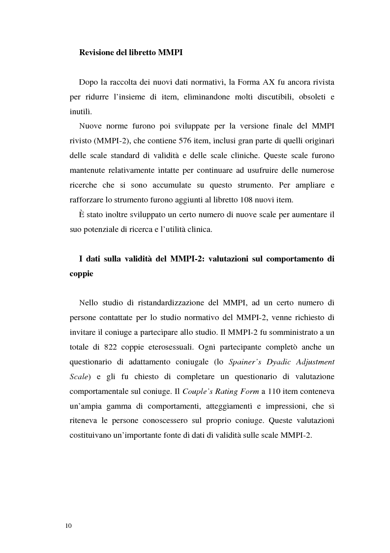 Anteprima della tesi: La validità del MMPI, MMPI-2 e MMPI-A rispetto ai disturbi classificati secondo il DSM-IV: una rassegna, Pagina 7