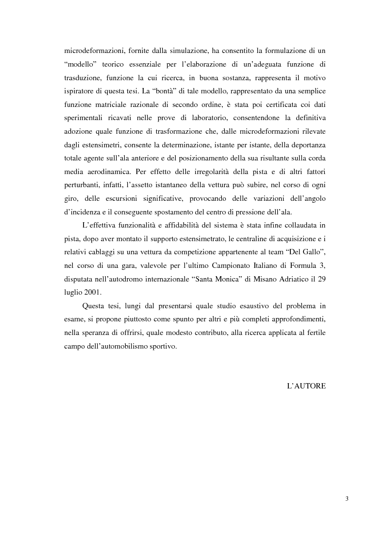 Anteprima della tesi: Bilancia estensimetrica sull'ala anteriore di una vettura di Formula 3, Pagina 3