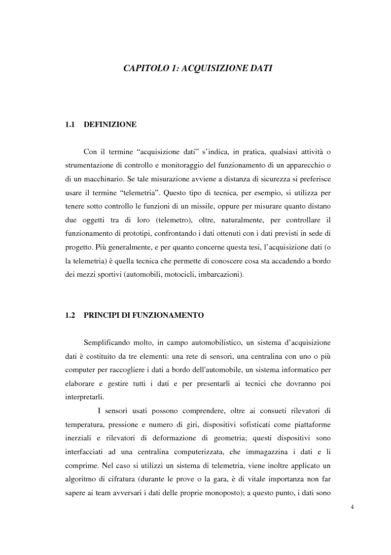 Anteprima della tesi: Bilancia estensimetrica sull'ala anteriore di una vettura di Formula 3, Pagina 4