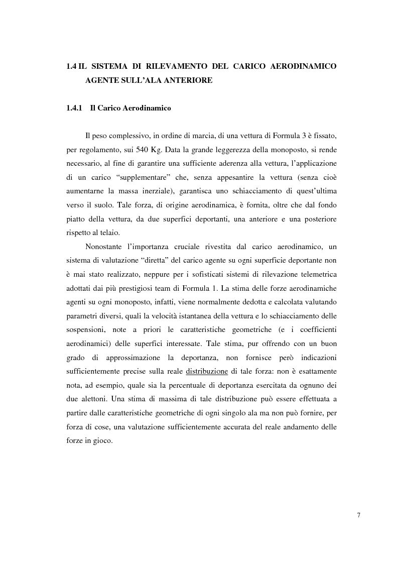 Anteprima della tesi: Bilancia estensimetrica sull'ala anteriore di una vettura di Formula 3, Pagina 7