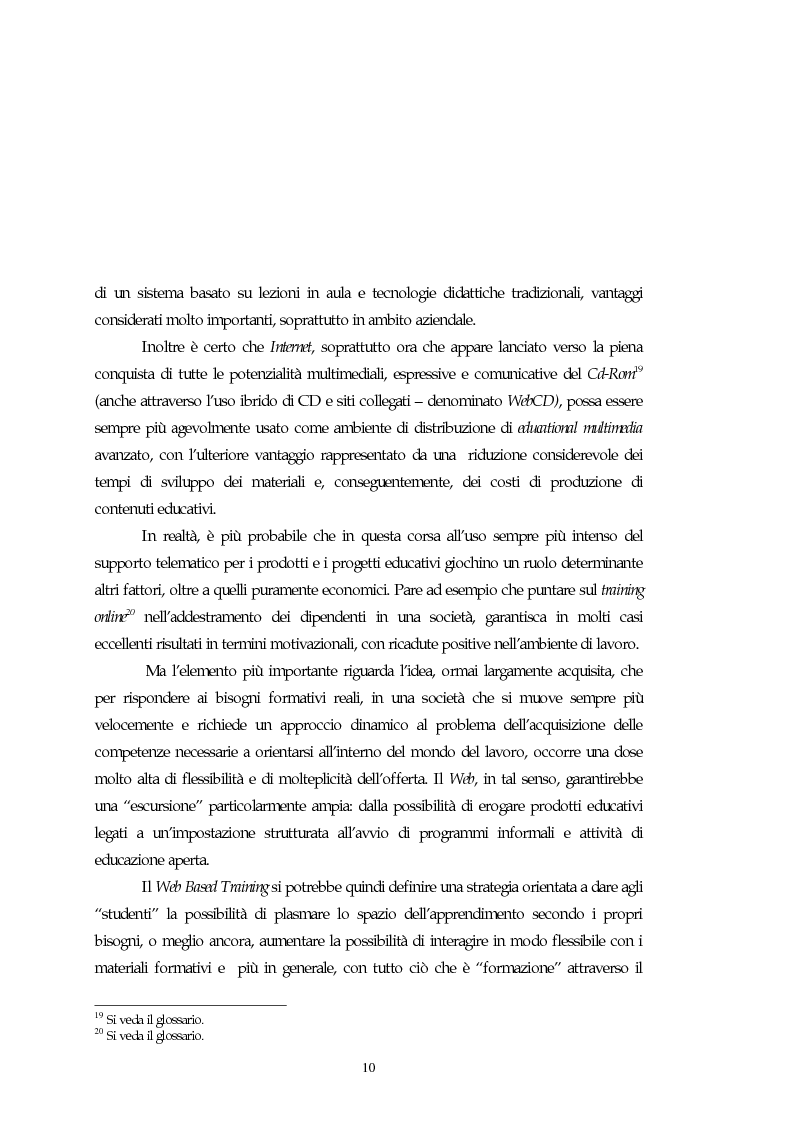 Anteprima della tesi: Teorie, modelli e sviluppi del mercato a livello internazionale e nazionale riguardanti processi di e-learning, Pagina 10
