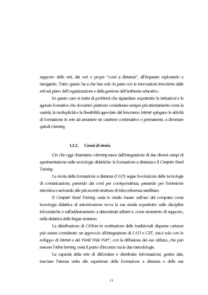 Anteprima della tesi: Teorie, modelli e sviluppi del mercato a livello internazionale e nazionale riguardanti processi di e-learning, Pagina 11