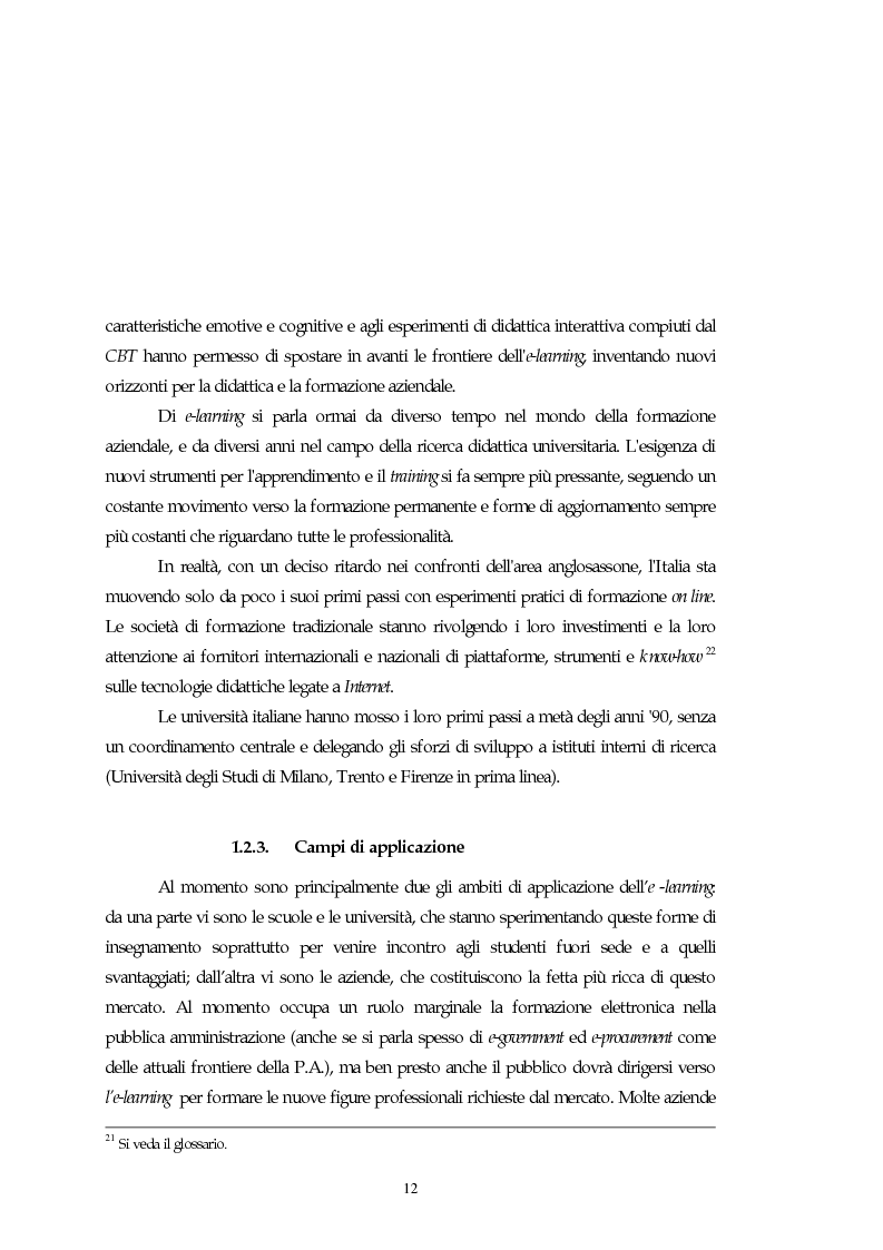 Anteprima della tesi: Teorie, modelli e sviluppi del mercato a livello internazionale e nazionale riguardanti processi di e-learning, Pagina 12