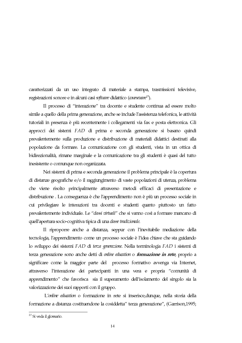 Anteprima della tesi: Teorie, modelli e sviluppi del mercato a livello internazionale e nazionale riguardanti processi di e-learning, Pagina 14