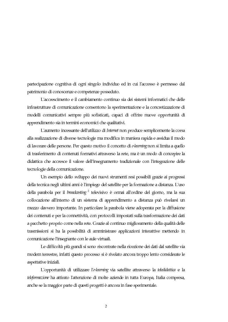Anteprima della tesi: Teorie, modelli e sviluppi del mercato a livello internazionale e nazionale riguardanti processi di e-learning, Pagina 2
