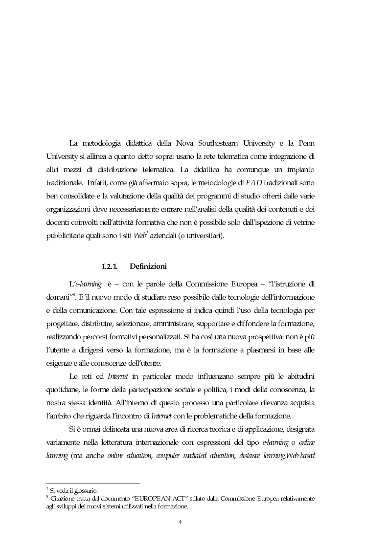 Anteprima della tesi: Teorie, modelli e sviluppi del mercato a livello internazionale e nazionale riguardanti processi di e-learning, Pagina 4