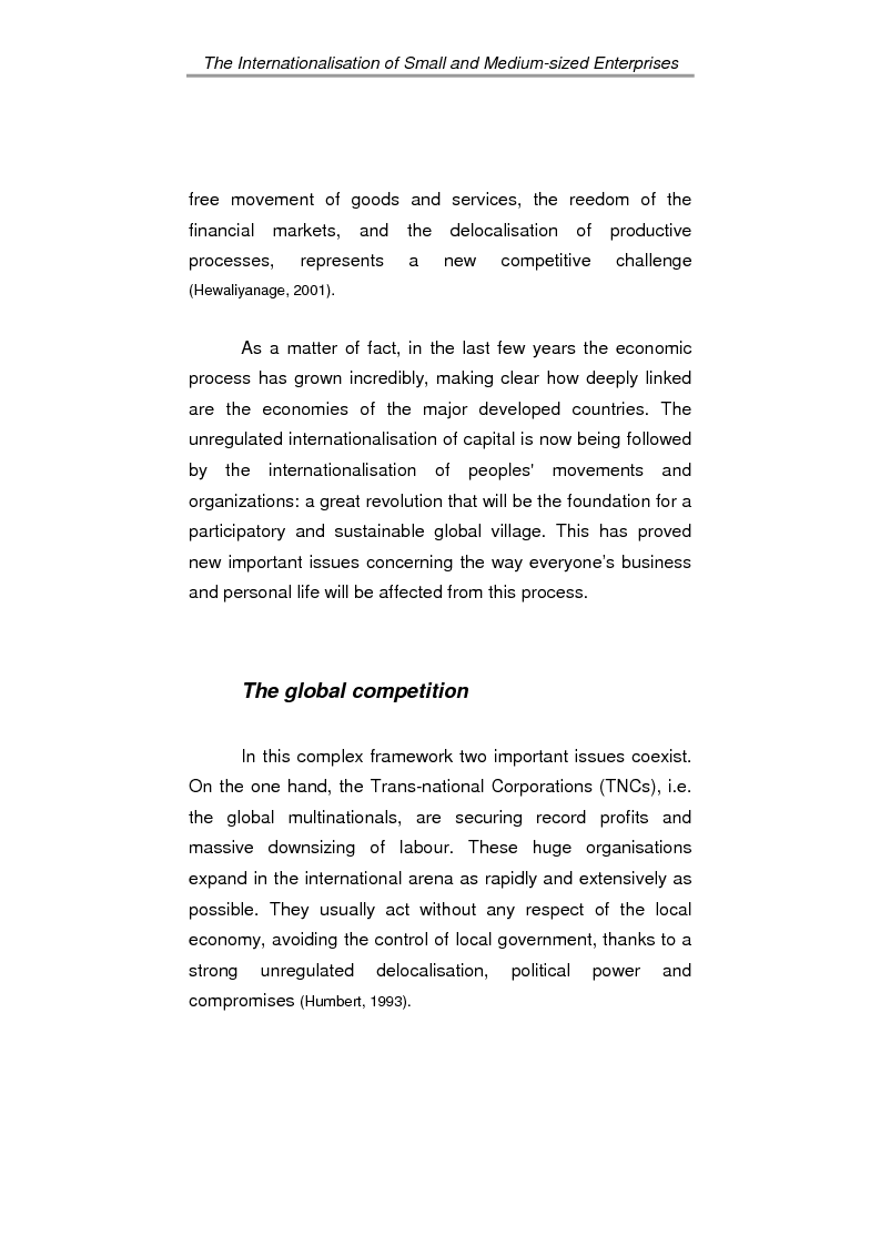 Anteprima della tesi: The process of internationalisation of small and medium sized enterprises: the Italian case of the ‘Consortium to promote exports’ and the existing instruments for Welsh small companies, Pagina 6