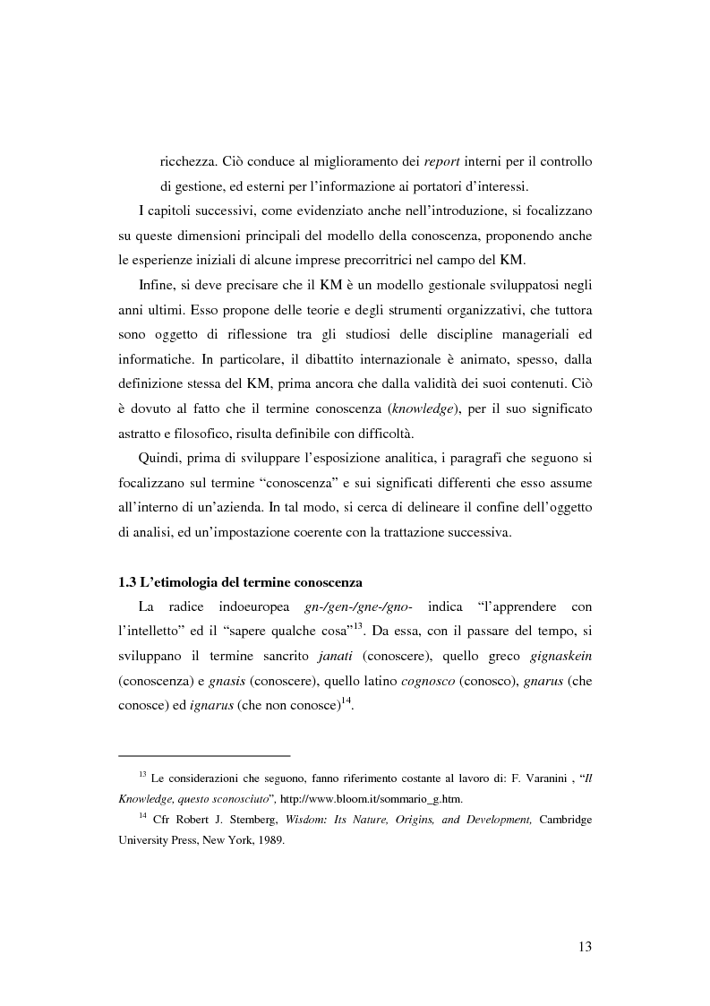 Anteprima della tesi: Le nuove determinanti dell'organizzazione aziendale: il modello Knowledge Management, Pagina 13