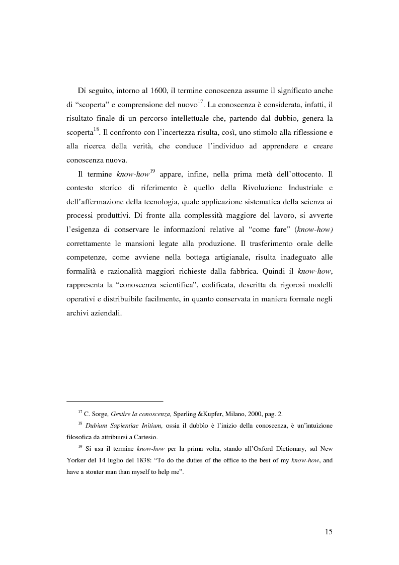 Anteprima della tesi: Le nuove determinanti dell'organizzazione aziendale: il modello Knowledge Management, Pagina 15