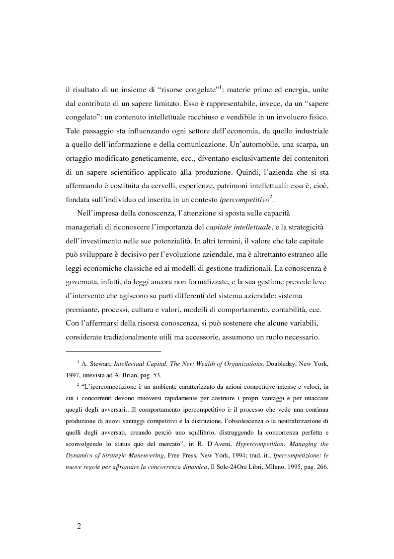 Anteprima della tesi: Le nuove determinanti dell'organizzazione aziendale: il modello Knowledge Management, Pagina 2