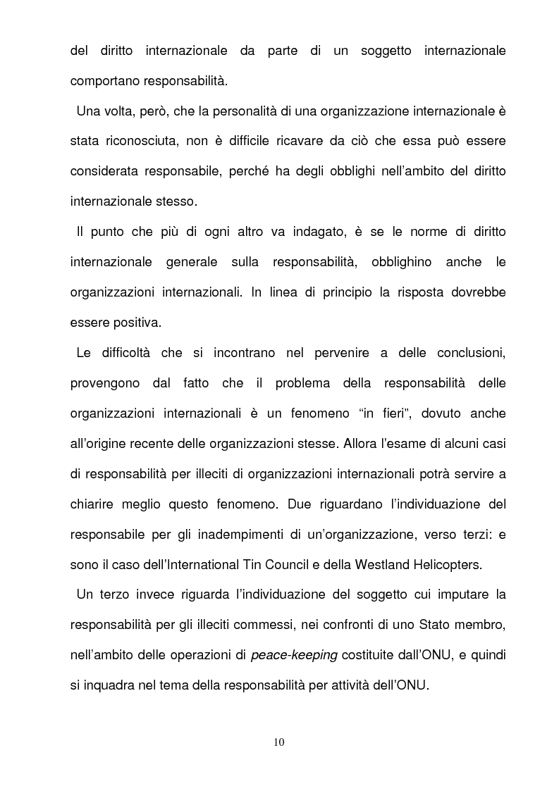 Anteprima della tesi: La responsabilità per gli illeciti delle organizzazioni internazionali, Pagina 10