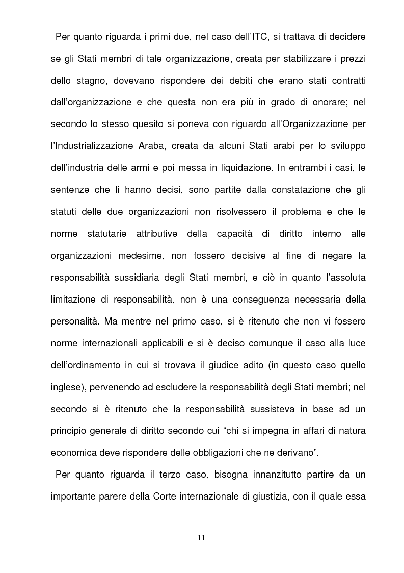 Anteprima della tesi: La responsabilità per gli illeciti delle organizzazioni internazionali, Pagina 11