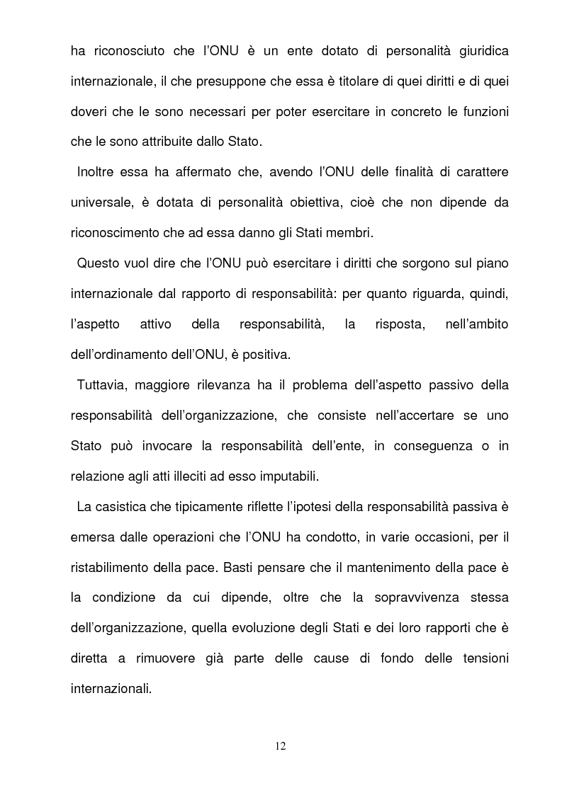 Anteprima della tesi: La responsabilità per gli illeciti delle organizzazioni internazionali, Pagina 12