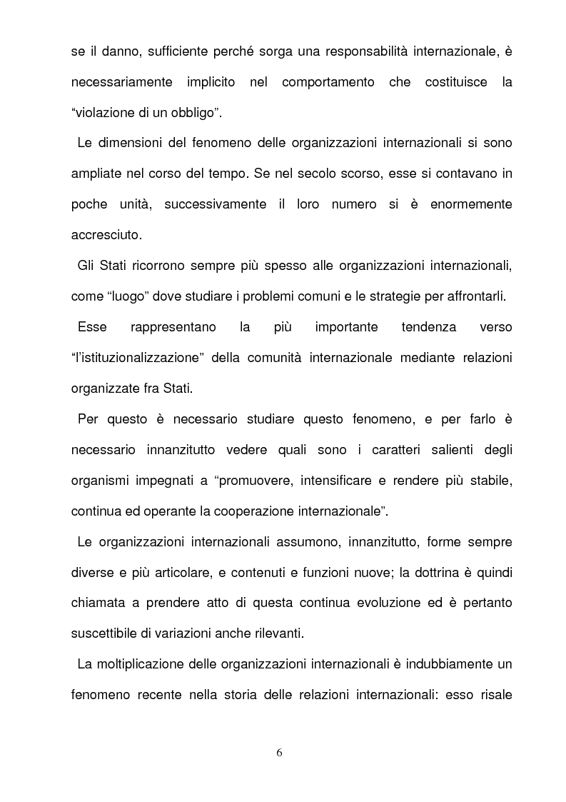 Anteprima della tesi: La responsabilità per gli illeciti delle organizzazioni internazionali, Pagina 6