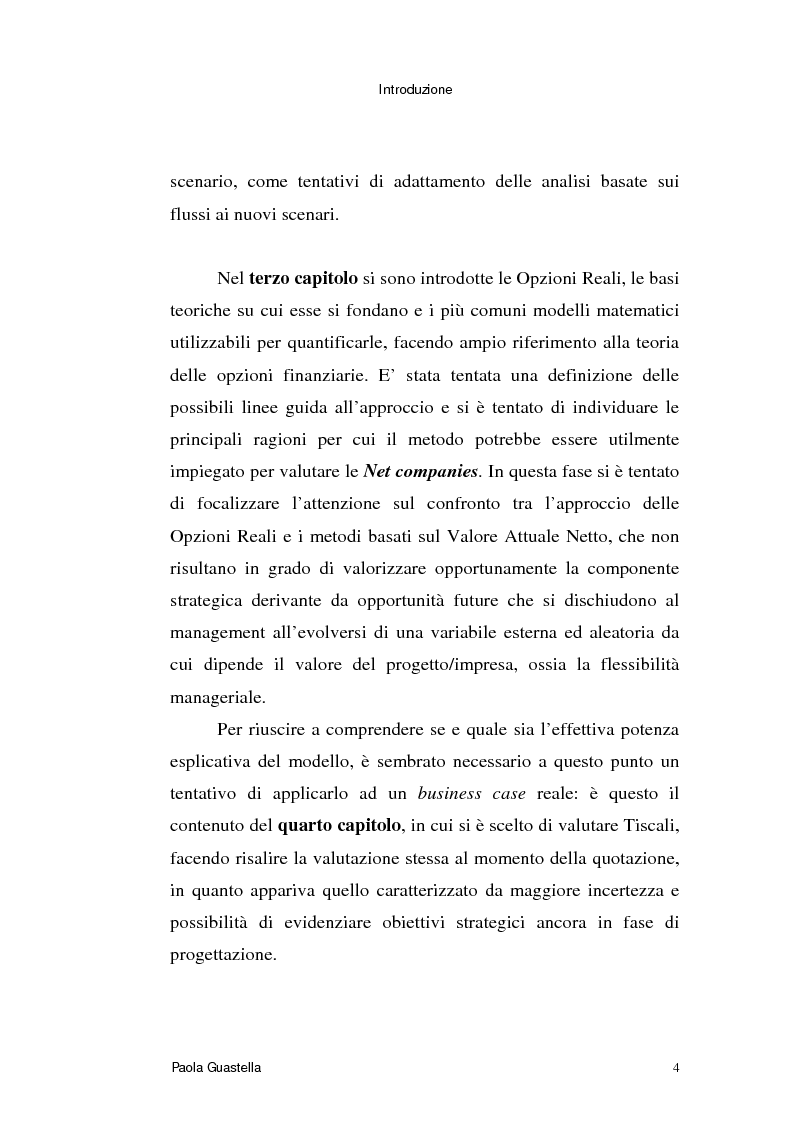 Anteprima della tesi: Le opzioni reali: un approccio per la valutazione di aziende che operano in contesti di elevata incertezza, Pagina 4