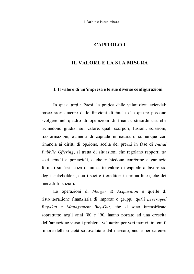 Anteprima della tesi: Le opzioni reali: un approccio per la valutazione di aziende che operano in contesti di elevata incertezza, Pagina 6