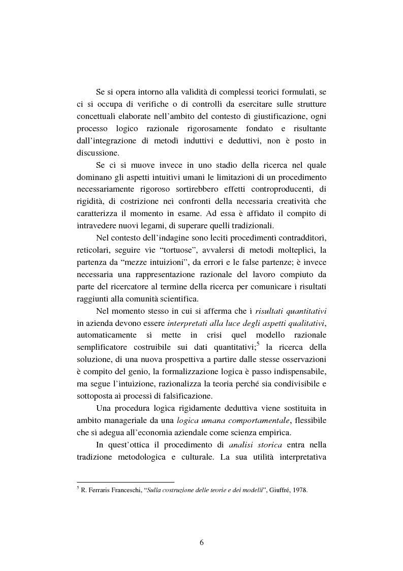Anteprima della tesi: La creazione e lo sviluppo della conoscenza nell'impresa - L'informazione come risorsa strategica - Note metodologiche, Pagina 11