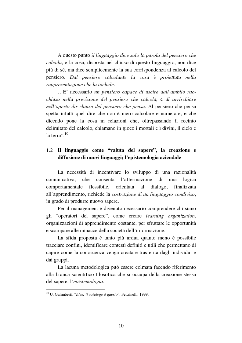 Anteprima della tesi: La creazione e lo sviluppo della conoscenza nell'impresa - L'informazione come risorsa strategica - Note metodologiche, Pagina 15