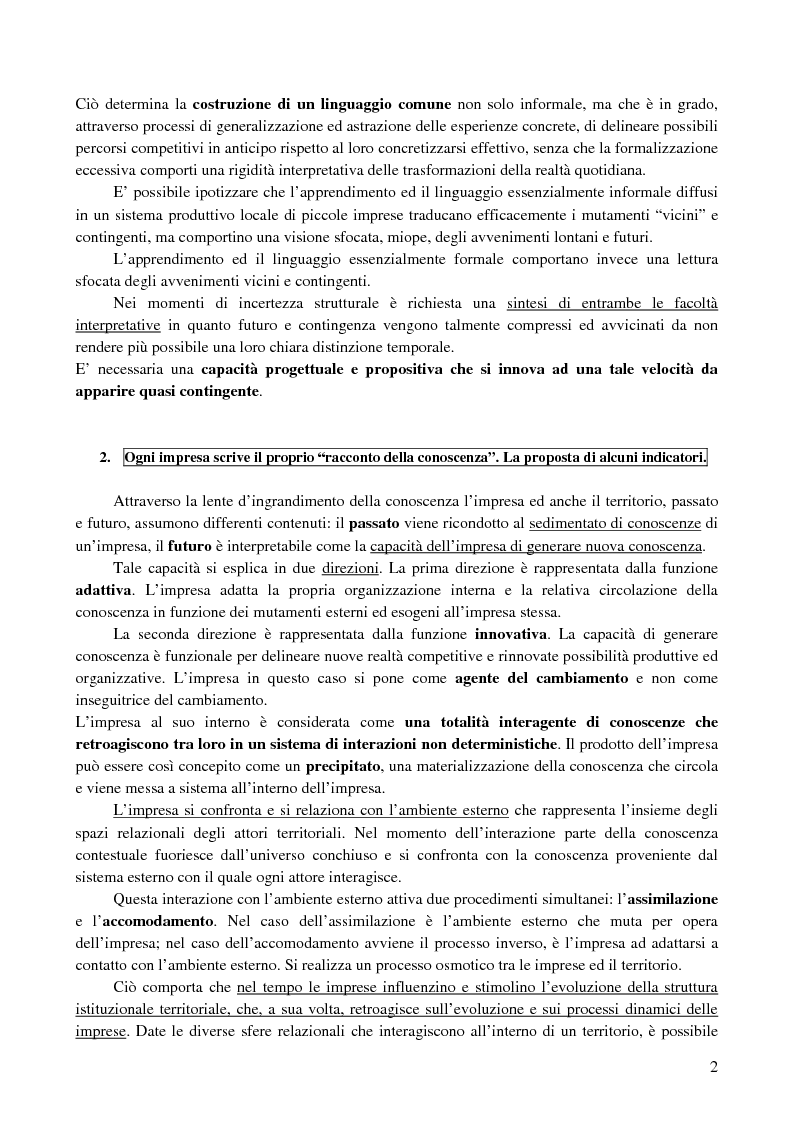 Anteprima della tesi: La creazione e lo sviluppo della conoscenza nell'impresa - L'informazione come risorsa strategica - Note metodologiche, Pagina 2