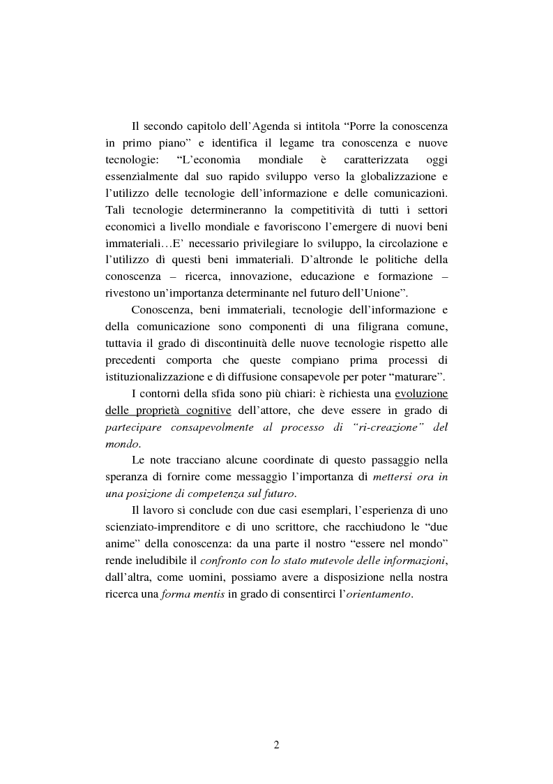Anteprima della tesi: La creazione e lo sviluppo della conoscenza nell'impresa - L'informazione come risorsa strategica - Note metodologiche, Pagina 7