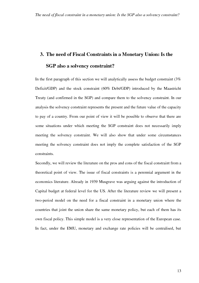 Anteprima della tesi: Fiscal Rules in European Monetary Union: a Comparison between Stability and Growth Pact and the Golden Rule, Pagina 10
