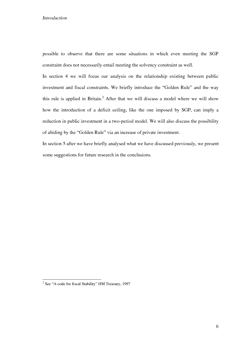 Anteprima della tesi: Fiscal Rules in European Monetary Union: a Comparison between Stability and Growth Pact and the Golden Rule, Pagina 3