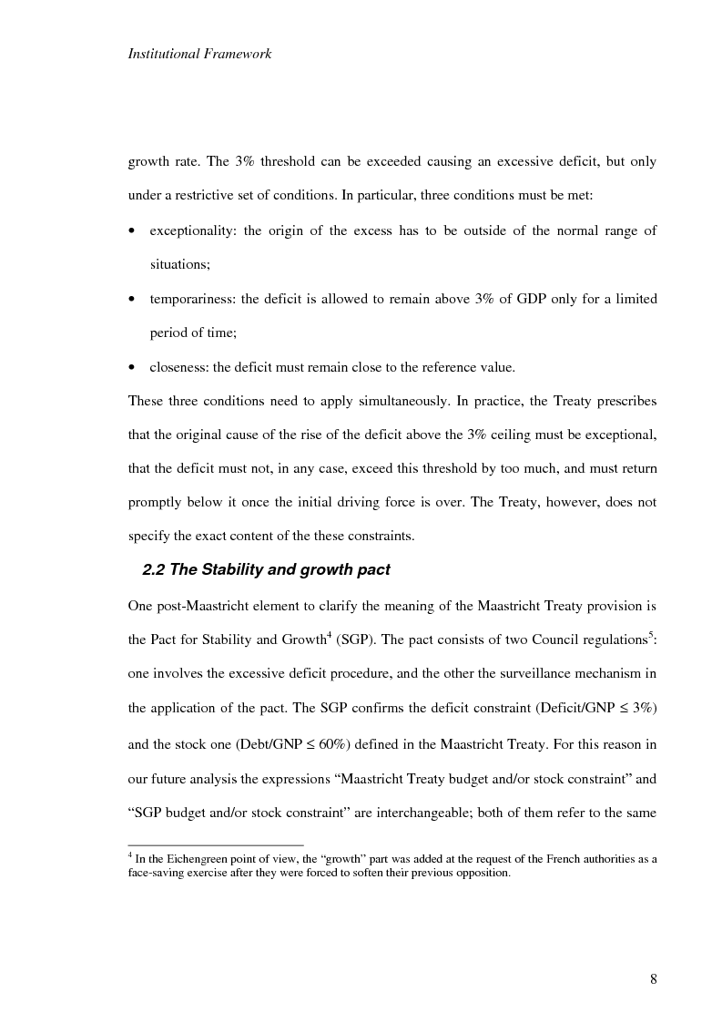 Anteprima della tesi: Fiscal Rules in European Monetary Union: a Comparison between Stability and Growth Pact and the Golden Rule, Pagina 5