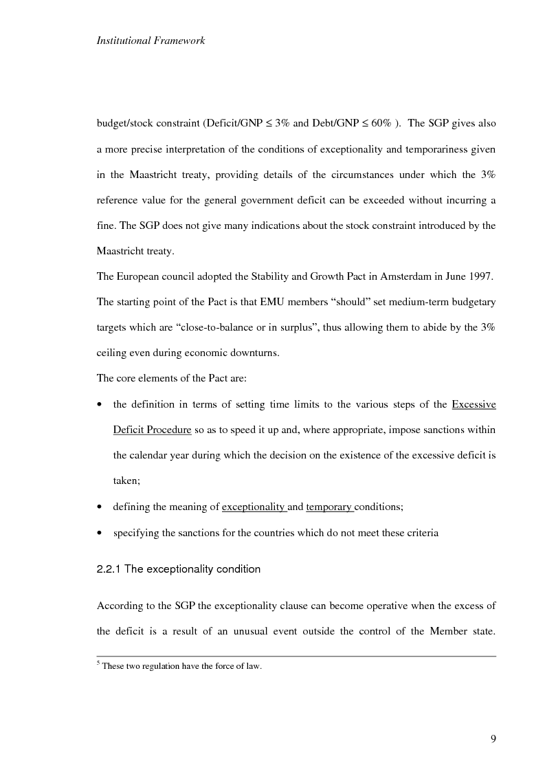 Anteprima della tesi: Fiscal Rules in European Monetary Union: a Comparison between Stability and Growth Pact and the Golden Rule, Pagina 6