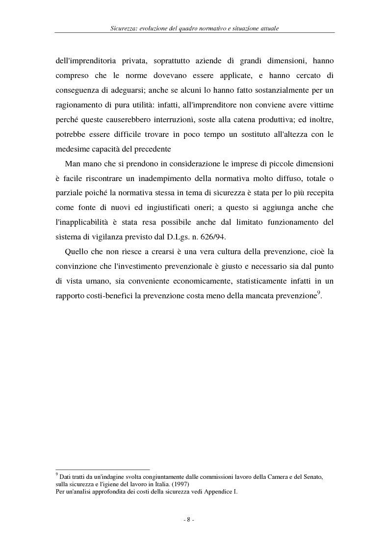 Anteprima della tesi: I soggetti predisposti all'obbligo di attuazione della sicurezza nel D. Lgs. n. 626/94, Pagina 11