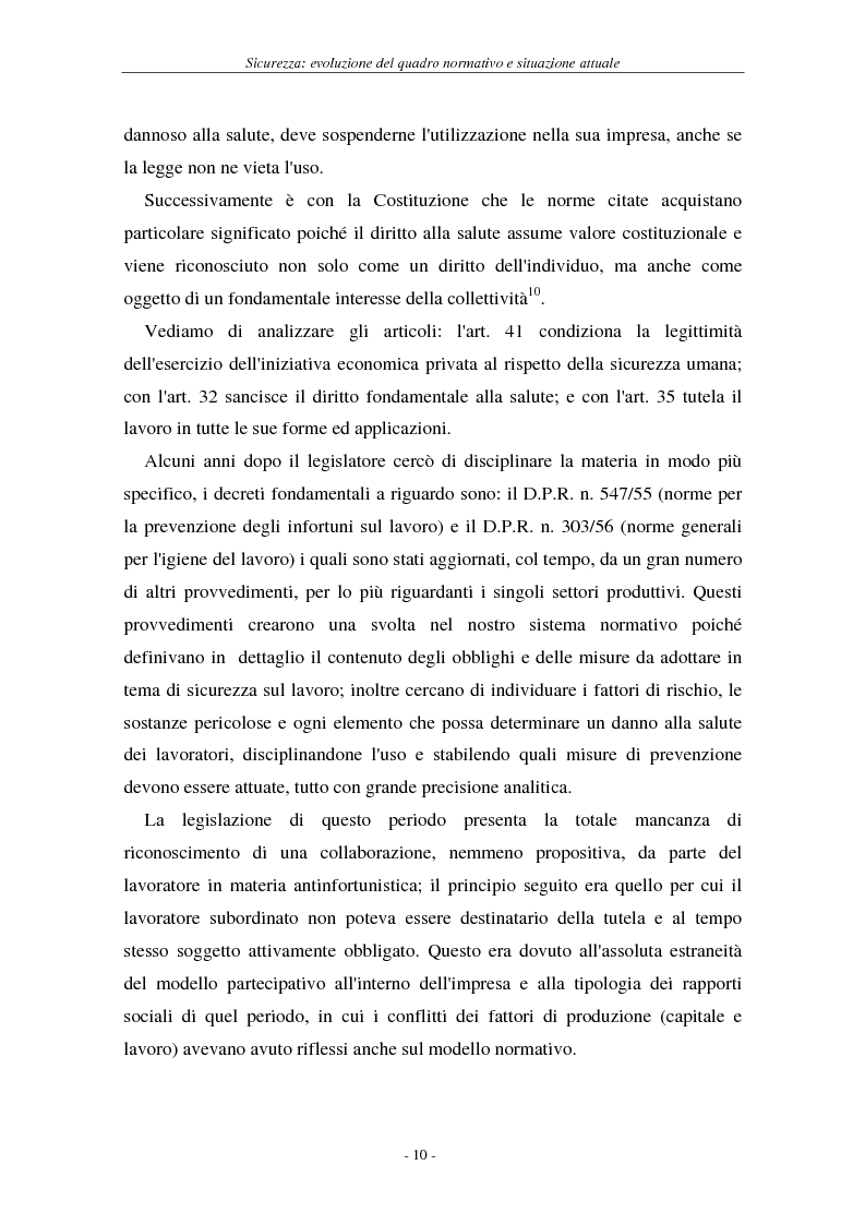 Anteprima della tesi: I soggetti predisposti all'obbligo di attuazione della sicurezza nel D. Lgs. n. 626/94, Pagina 13