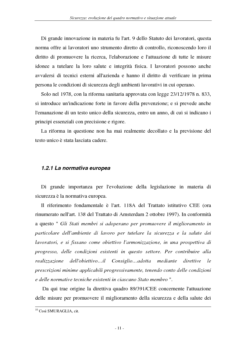 Anteprima della tesi: I soggetti predisposti all'obbligo di attuazione della sicurezza nel D. Lgs. n. 626/94, Pagina 14