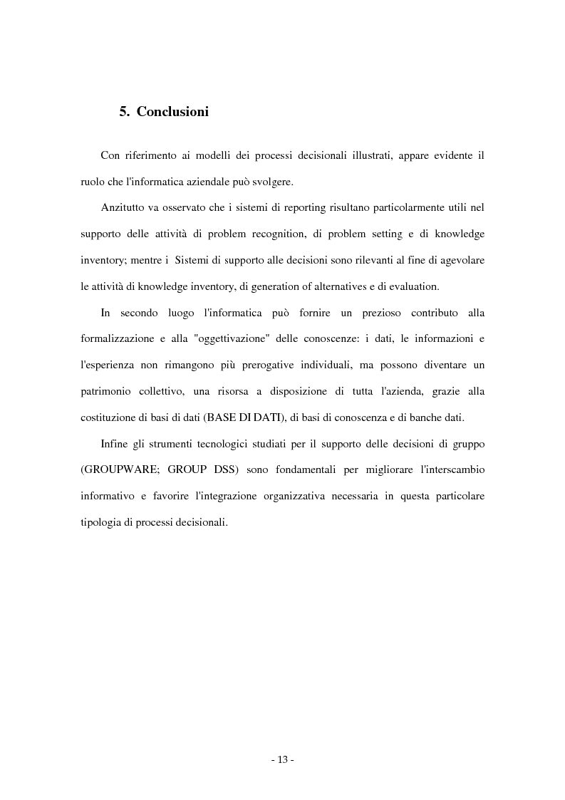 Anteprima della tesi: I sistemi di supporto alle decisioni aziendali ''Decision Support System'', Pagina 10