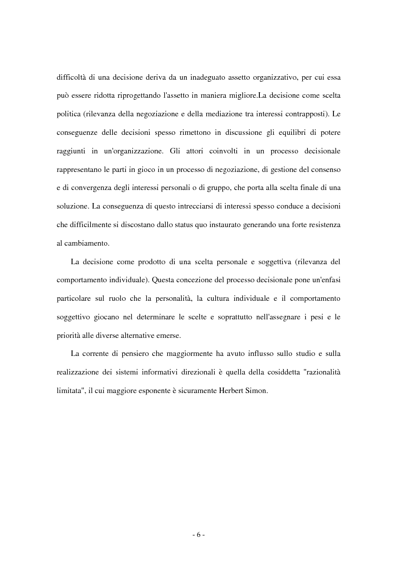 Anteprima della tesi: I sistemi di supporto alle decisioni aziendali ''Decision Support System'', Pagina 3