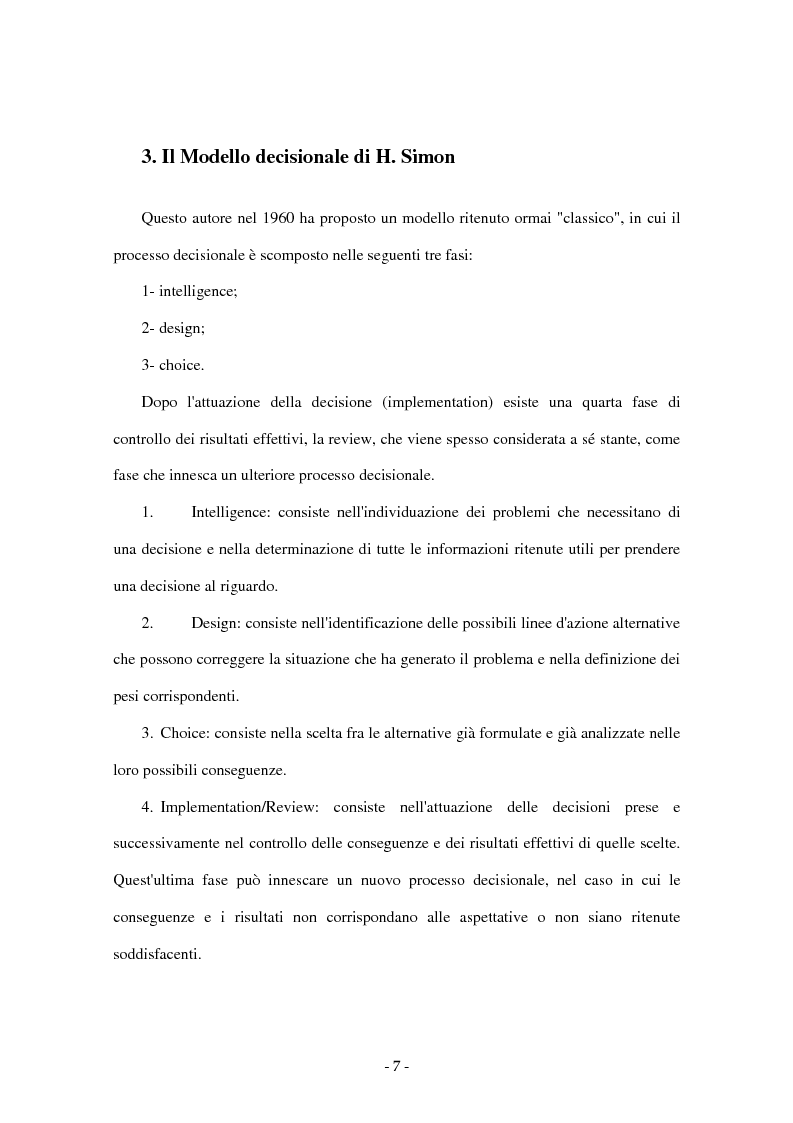 Anteprima della tesi: I sistemi di supporto alle decisioni aziendali ''Decision Support System'', Pagina 4