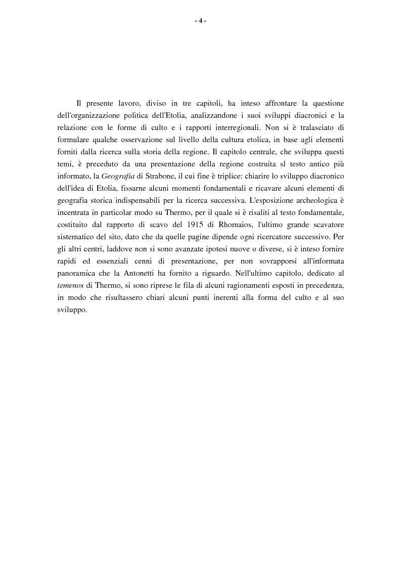 Anteprima della tesi: L'Etolia arcaica e il centro di Thermos, Pagina 2
