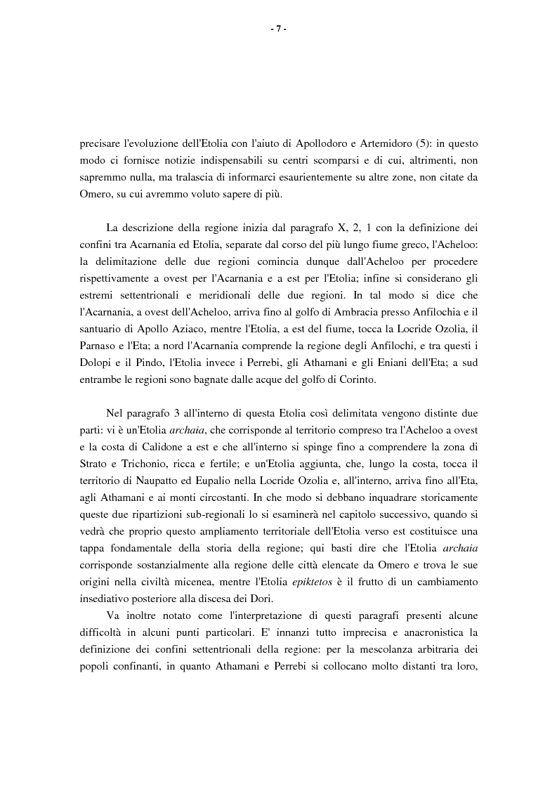 Anteprima della tesi: L'Etolia arcaica e il centro di Thermos, Pagina 5