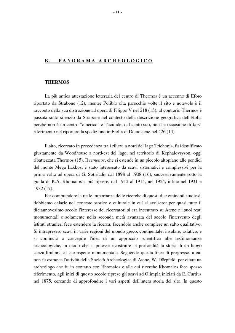 Anteprima della tesi: L'Etolia arcaica e il centro di Thermos, Pagina 9