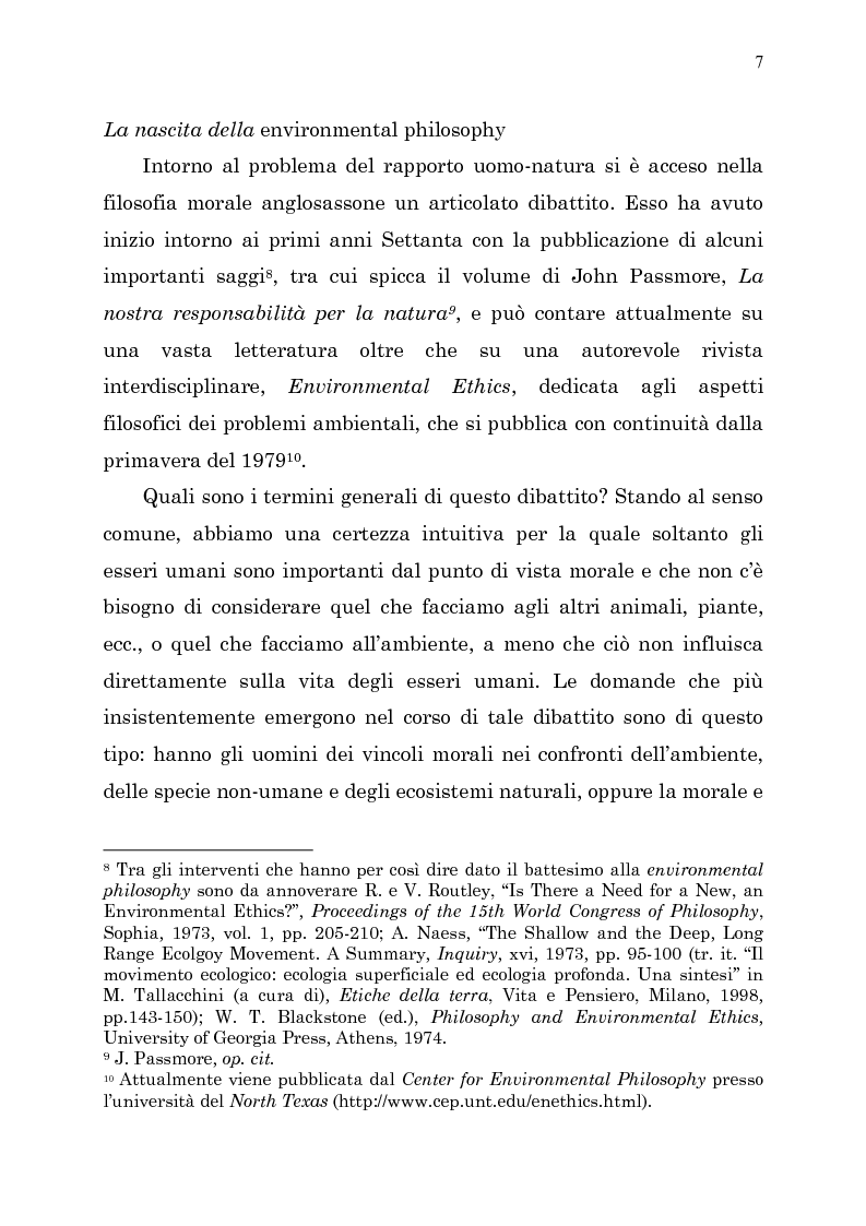 Anteprima della tesi: Etica e ambiente, Pagina 5