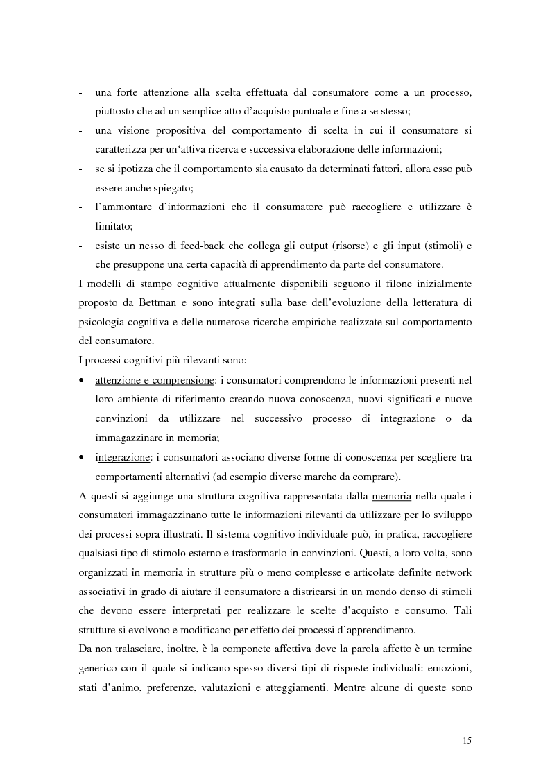 Anteprima della tesi: Il comportamento del consumatore, Pagina 12
