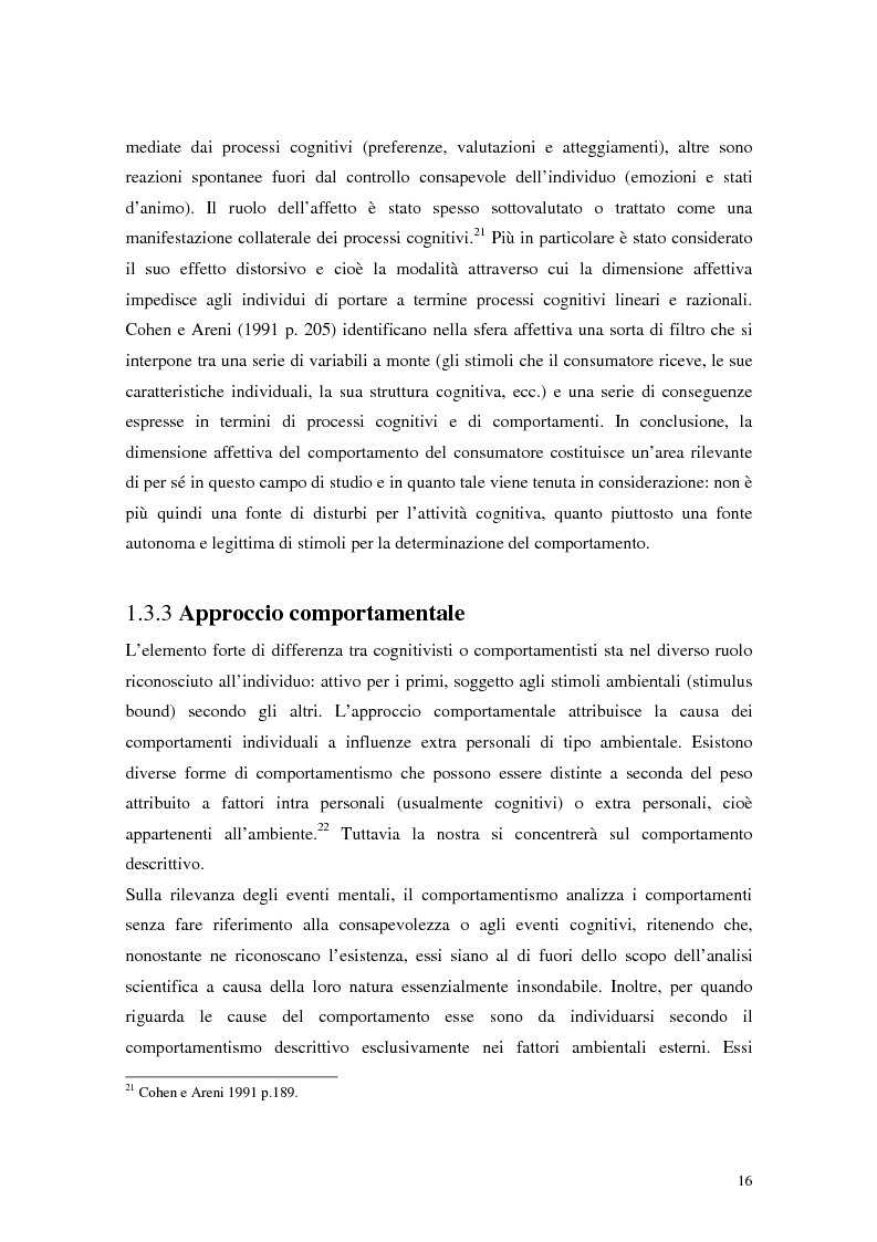 Anteprima della tesi: Il comportamento del consumatore, Pagina 13