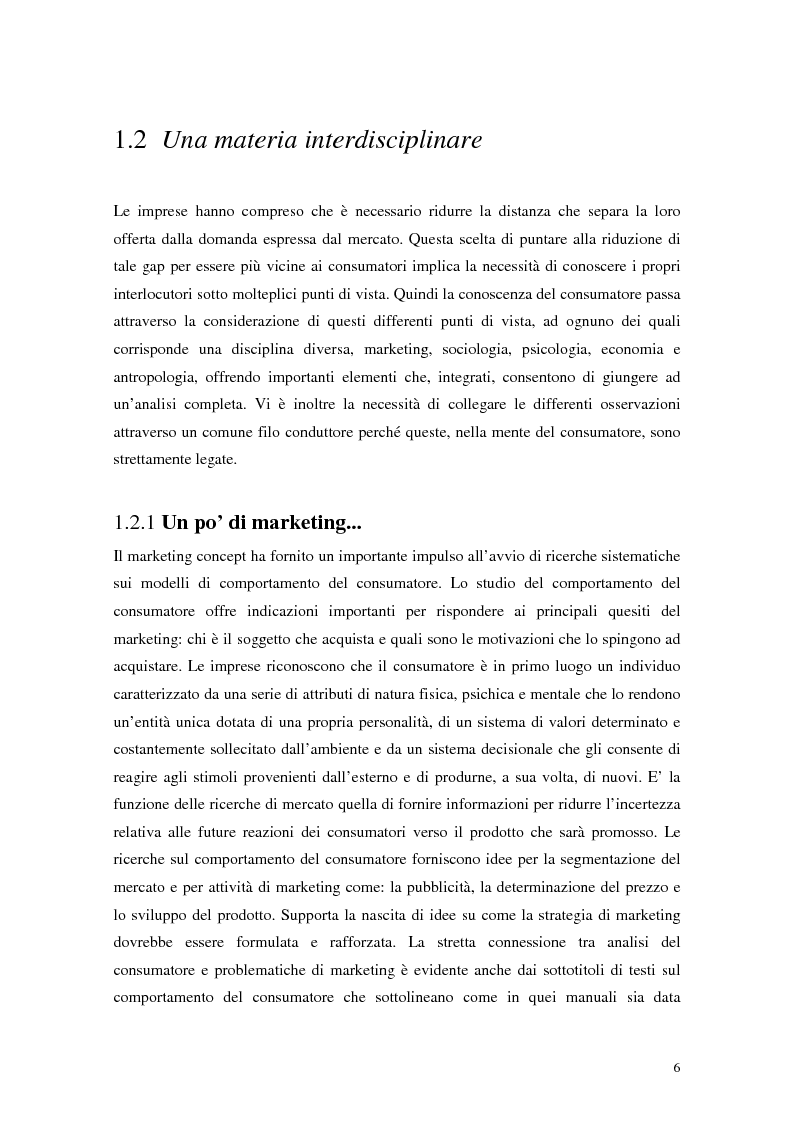 Anteprima della tesi: Il comportamento del consumatore, Pagina 3