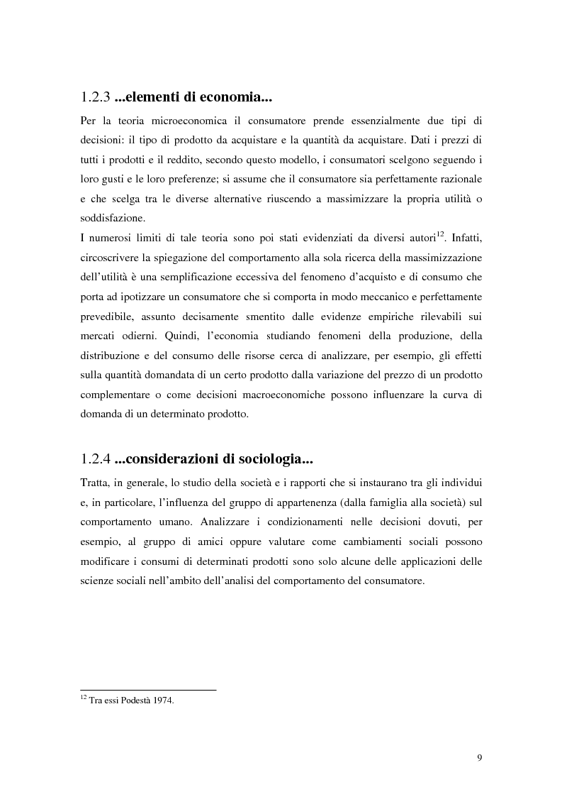 Anteprima della tesi: Il comportamento del consumatore, Pagina 6