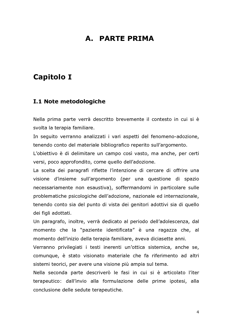 Anteprima della tesi: Com'è difficile crescere! Analisi di un caso di un'adolescente adottata, Pagina 2