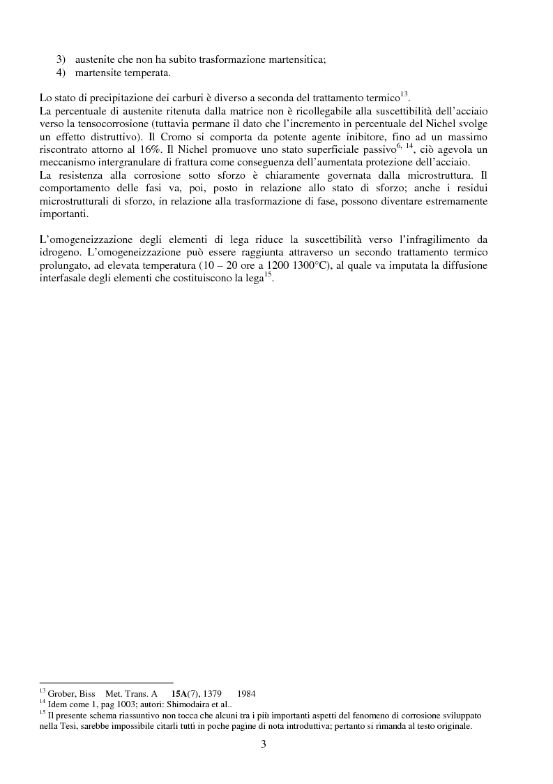 Anteprima della tesi: Corrosione sotto sforzo ed infragilimento da idrogeno negli acciai, Pagina 3
