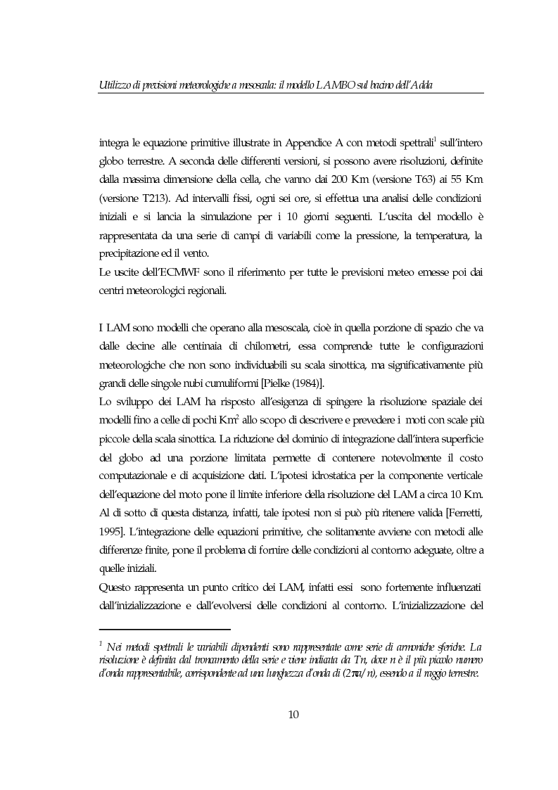 Anteprima della tesi: Utilizzo di previsioni meteorologiche a mesoscala: il modello Lambo sul bacino dell’Adda, Pagina 10
