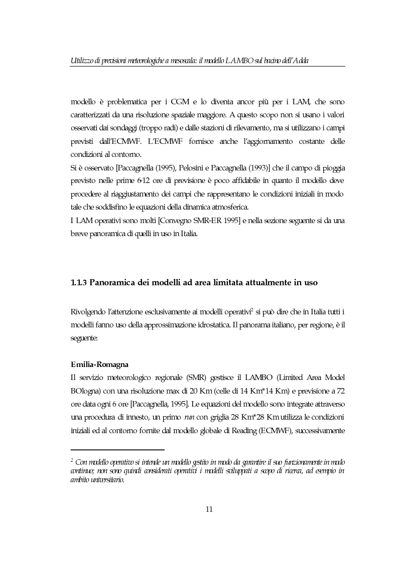 Anteprima della tesi: Utilizzo di previsioni meteorologiche a mesoscala: il modello Lambo sul bacino dell’Adda, Pagina 11
